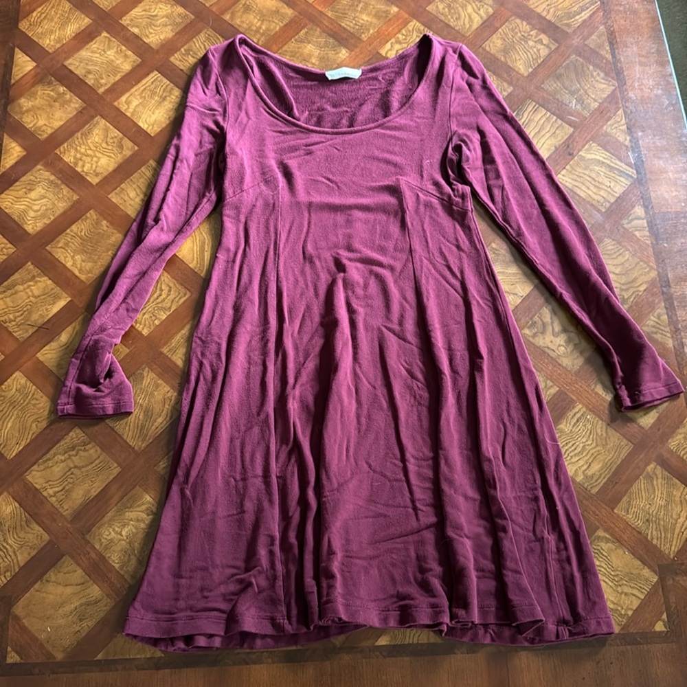Maroon long sleeve dress